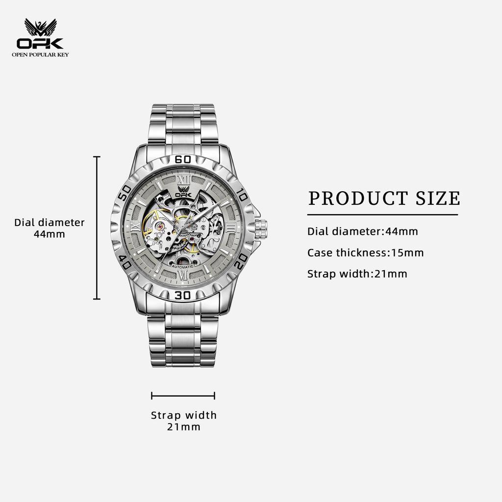 OPK Brand New Automatic Mechanical Men's Watch with Skeleton Dial and Luminescent Waterproof Design 8199