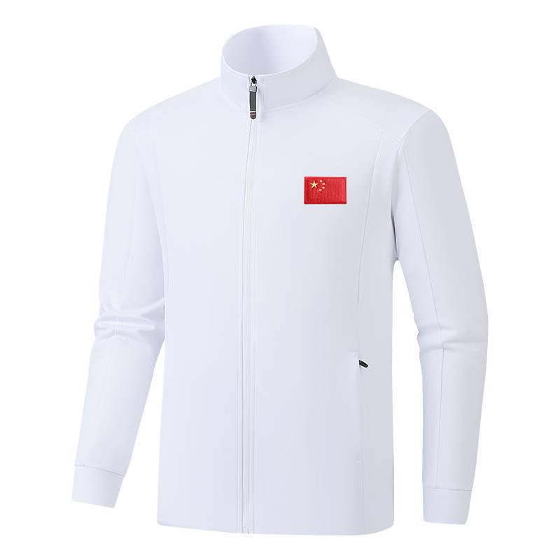 Unisex Stand Collar Zipper Hoodie - Long Sleeve Outdoor Sports Jacket for Autumn/Winter Martial Arts Coaching.