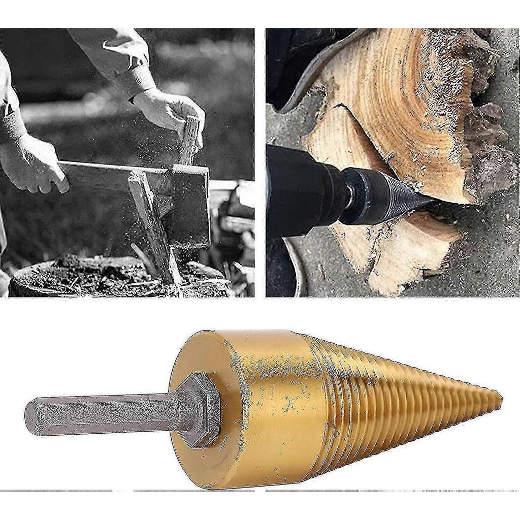 Firewood splitter drill bit drill screw cone firewood special hexagonal handle hand drill bit wood splitter accessories 42mm