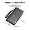 JQOZ8 For Ford Large Capacity Long Zipper Wallet Multi-slot Leather Wallet Escort KA Flex Everest KA Expedition Falcon Fusion