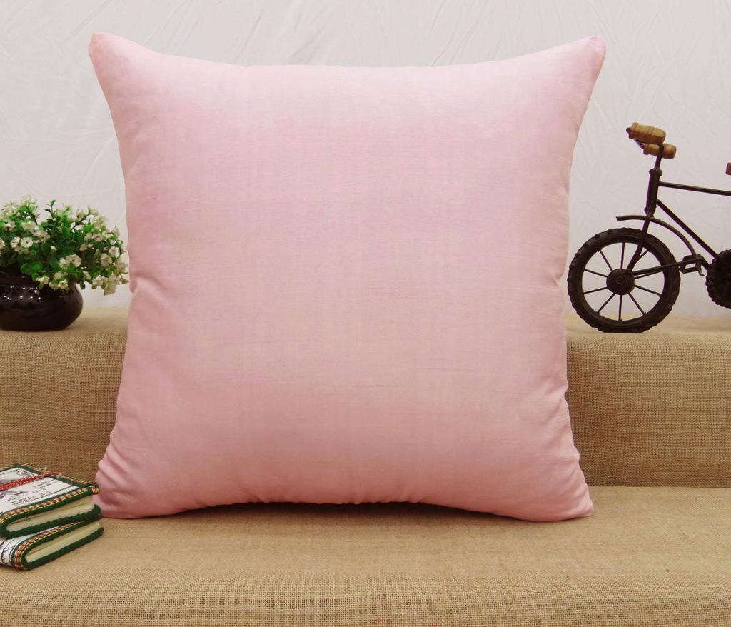 Home Decor Pillow Throw Decorative Dupion Silk Cushion Solid Cover - Choose