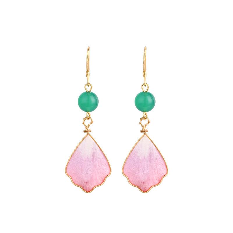 Handmade 925 Silver Filigree Velvet Flower Earrings for Girls - Retro Qipao & Hanfu Style