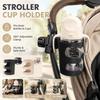 Multifunctional Baby Strollers Cup Holder Black Plastic Adjustable Cup Holder  for Bicycle
