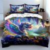 "Fantasy Unicorn Nature Trio Set" Exquisite three-piece bedding set gift for kids and adults