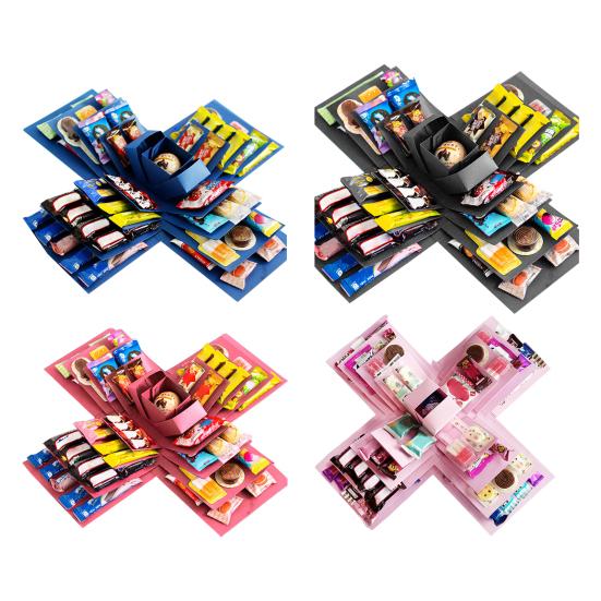 Explosion Gift Box 5-Layer Snack Explosion Box DIY Scrapbooking Box for Anniversary Birthday Valentine's Day Wedding Gift