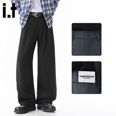 CHOCOOLATEit Pantalon décontracté ample taille haute jambe large pour homme