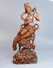 Chinese Antique Boxwood Carved Beautiful Woman Statue Sculpture Home Decor Art