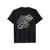 European Sizes Men' T-Shirt - Retro Mechanic Design with Car & Racing Graphics, Loose Fit Breathable Streetwear Suitable for Car Enthusiasts
