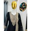 Rochie de prânz specială de festival cu broderie bogată și aplicații cu paiete, set cu dupatta