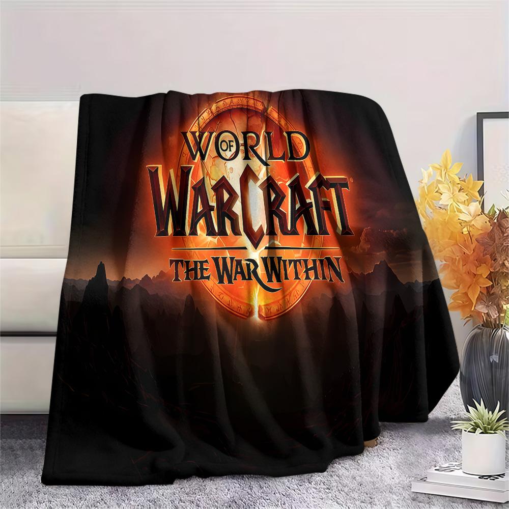 1pz Coperta in Flanella con Stampa Warcraft, Alta qualità Confortevole per Tutte le Stagioni, Decorazione per la Casa, Calore e Comfort, Perfetta per Regali di Natale
