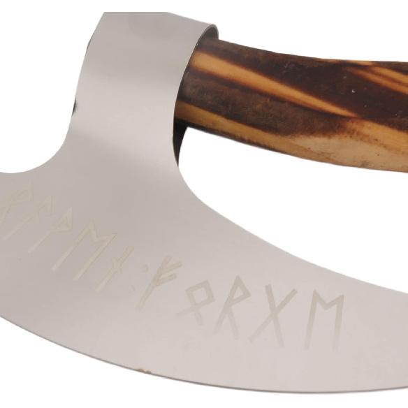 Diydeg Pizza Cutter Axe, Multi Purpose Stainless Steel Handmade Pizza Cutter with Anti Slip Pine Handle, Medieval Pizza Cutter Kitchen Tools for