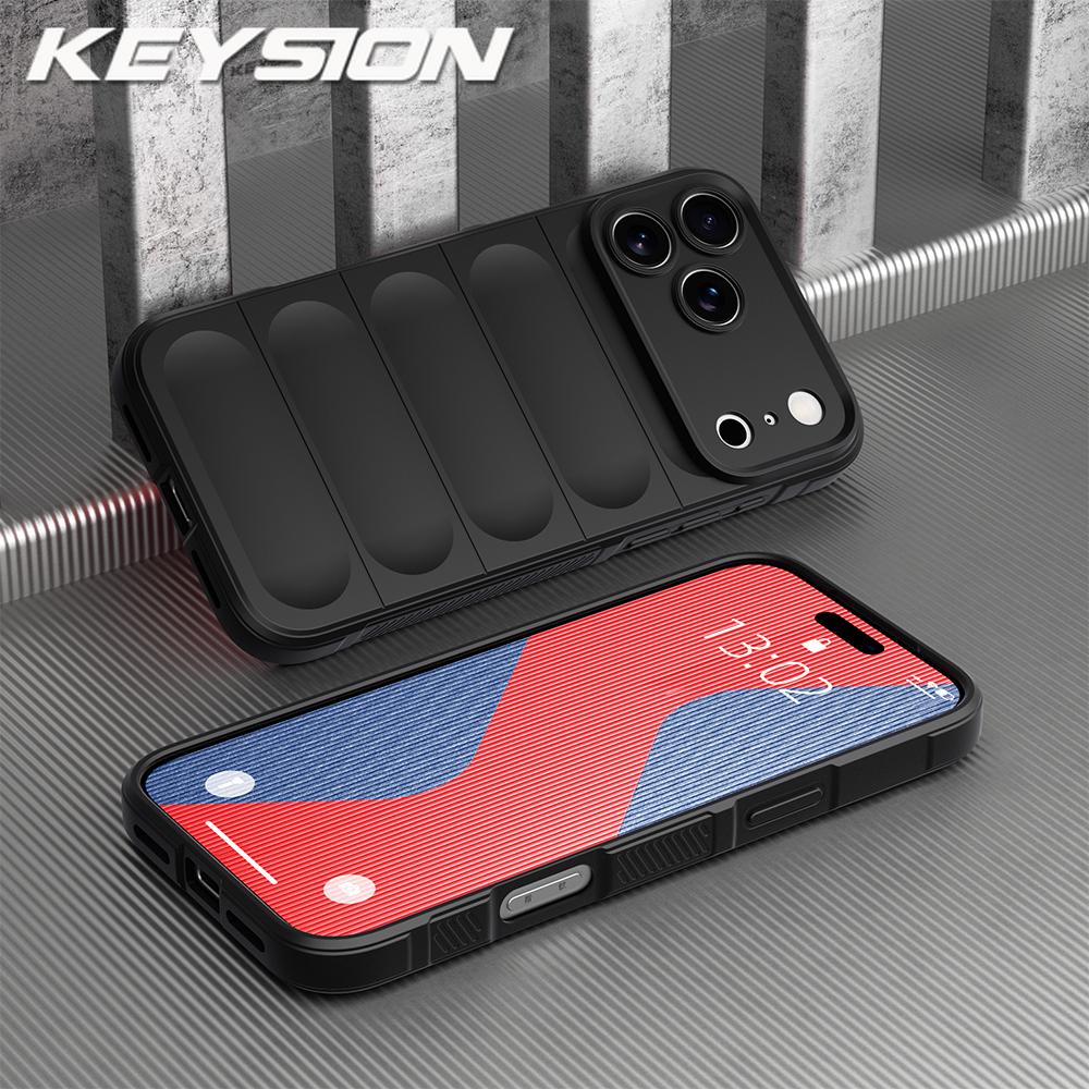 KEYSION Shockproof Matte Phone Case for iPhone 17 Pro Max 2025 Anti-skid Soft Silicone Phone Back Cover for iPhone 17 17 Air