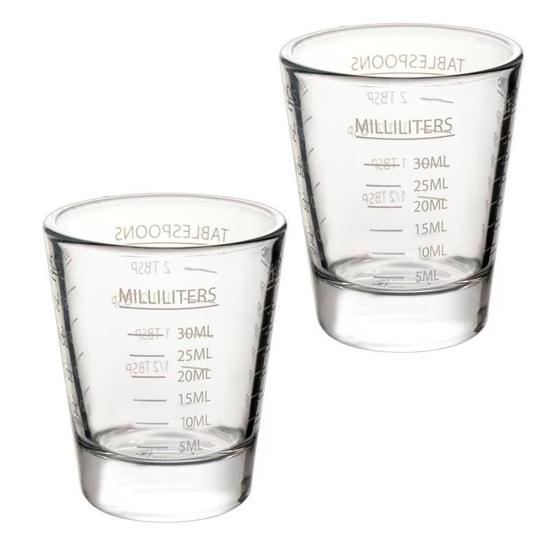 Shot Glass Measuring Cups Espresso Jigger with Scale Heavy Glass Cups for Kitchen Bar Accessories Baking Cooking