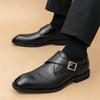 Britain Gentleman Pointed Business Leather Shoes For Men Monk Strap Loafers Designer Formal Wedding Dress Homecoming Footwear