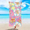 Tropical Flower Beach Towel 2D Flat Printed Peach Skin Bath Towel Soft Quick Dry For Summer Vacation Swimming Pool