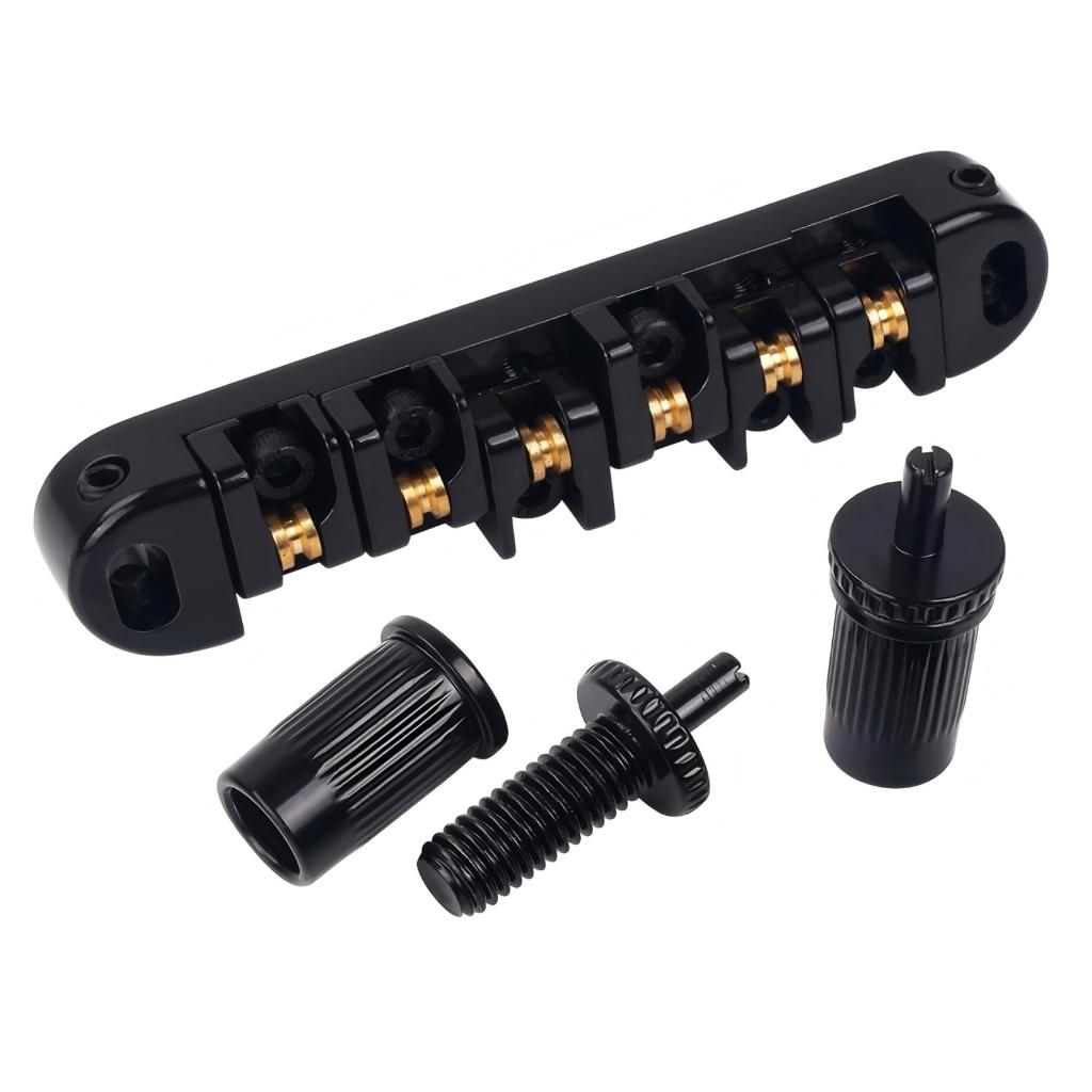 1pc Electric Guitar Bridge Replacement Roller Saddles 6 String Tailpiece Easy Install Guitar Bridge for Electric Guitars