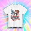 Born Free Now Expensive Shirt Funny Skeleton USA Girl Patriotic Humor Tee S-5XL