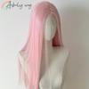 Light Pink Wig for Women 13x4 Lace Front Wig 26inch Long Straight Synthetic Wigs Soft Natural Heat-resistant Fiber Cosplay Wig