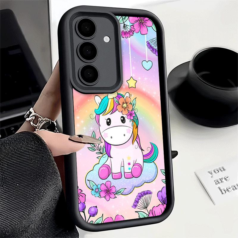 Phone Case for Samsung Galaxy A17 A16 A15 A14 A13 Pink Unicorn Rainbow A56 A36 A26 A55 A35 A25 A54 A34 A24 A53 A33 A23 A07 A06