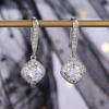 1 Pair Hook Earrings, Cubic Zirconia Inlaid Drop Earrings, Anti-oxidation Versatile Earrings for Sensitive Skin Daily Wear