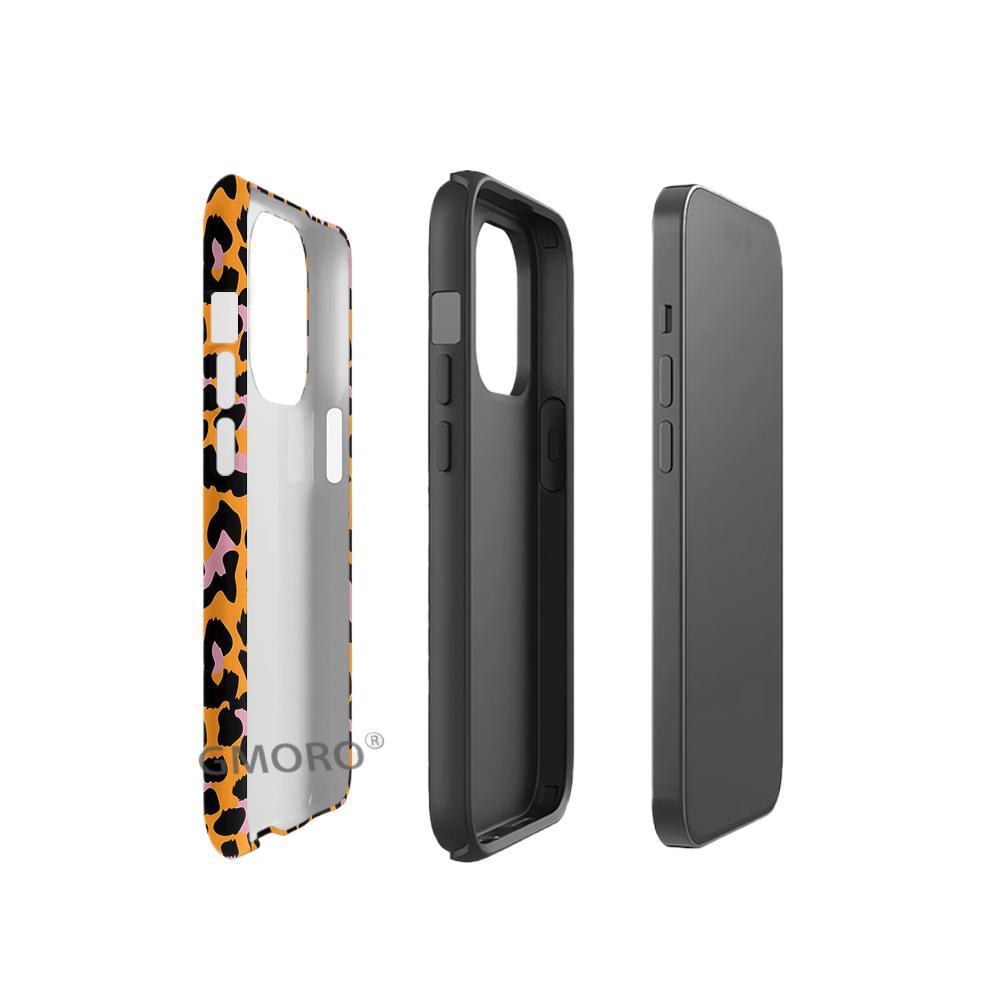 Europe and the United States Hot-selling Contrasting Color Leopard Print Model, Suitable for Apple 17pro Advanced Sense Mobile Phone Case 16 Film