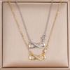 Fashion Simple Stainless Steel Infinity Pendant Necklace for Women Classic Lucky Zircon Love You Forever Jewelry Birthday Gift