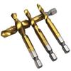 Titanium-Plated Hex Shank 6542 Composite Tap for Screw Machines: Hole Opening, Tapping, Chamfering