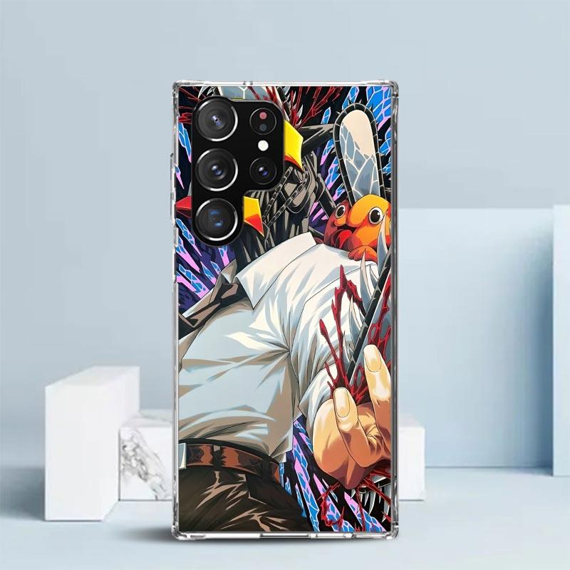 C-Chainsaw Mans Denji Soft Cover for Samsung Galaxy S25 Edge S26 S24 S23 Ultra Phone Case S22 S21 Plus S20 FE Print Pattern Shel
