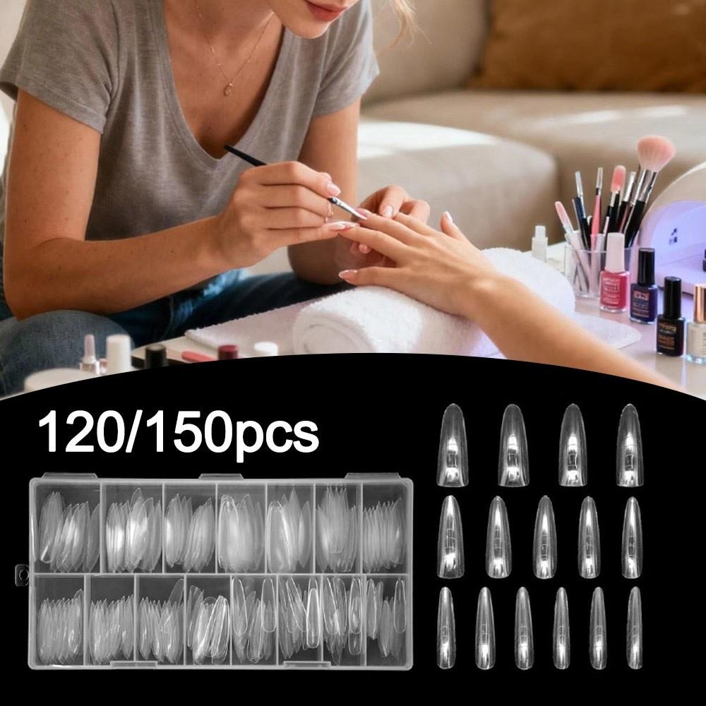 120pcs/150pcs Ultra-Thin Sandwich Nail Forms Square False Nails for Profional Use In Nail Salons