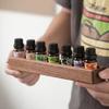 Heavy-Duty Essential Oil Bottle Rack 6 or 12-Slot Natural Wood Perfumes Stand Multi-Purpose Large Capacity Desktop Display Rack