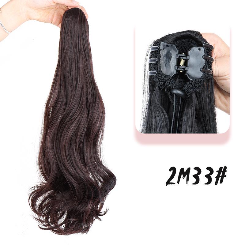 European & American Women's Layered Curly Ponytail Wig Extensions - Fashionable Realistic Big Wave Hairpiece with Drawstring Braid