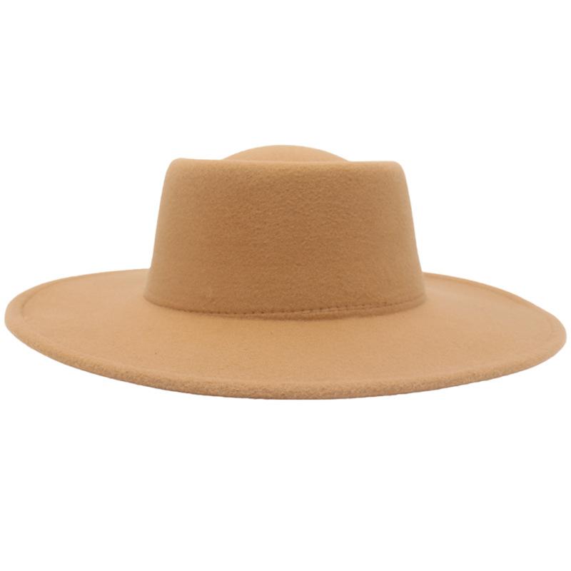 

Women S British Men S Versatile Dome Big Eaves Casual Convex Tweed Shade Felt Hat adult (57-60cm) верблюд