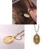 Retro Titanium Steel Floral Pendant Chain With Double Layer Pattern For Casual Wear