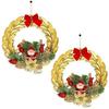 Set di 2 ghirlande natalizie per la porta d'ingresso, decorazione per l'ingresso, tavolo, albero, ornamenti da appendere alla parete, ghirlanda, decorazioni natalizie, regali per l'ufficio domestico