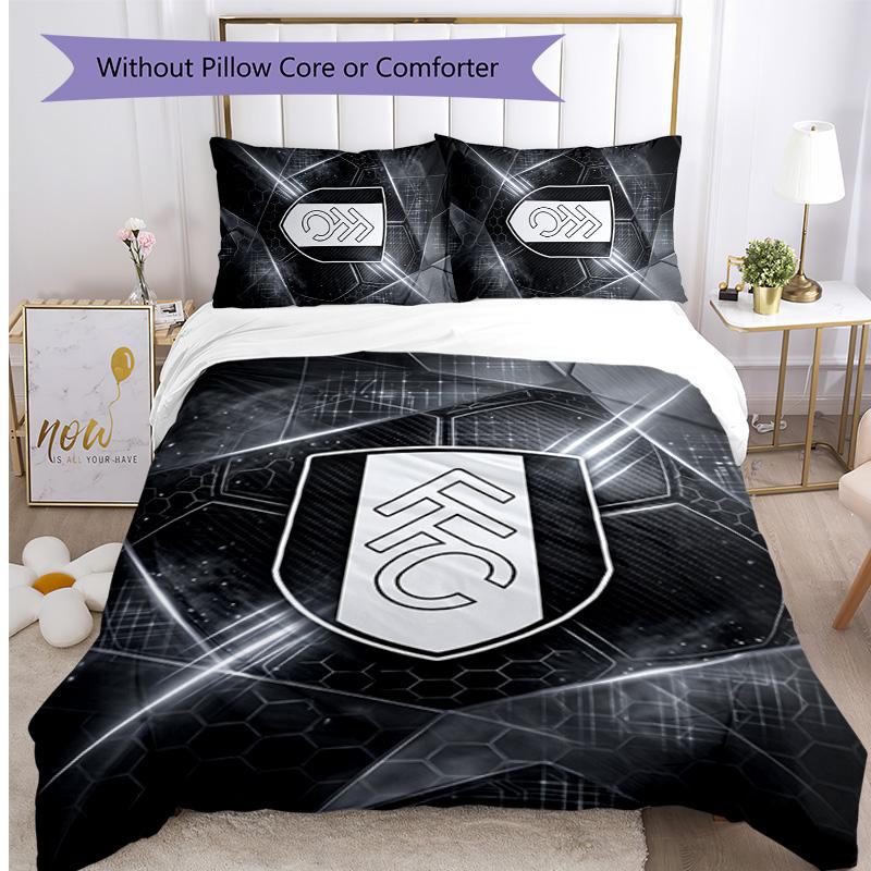 Fulham Football Printed 3 Pieces Bedding Set, Comfortable Skin Friendly Bedroom Duvet Cover Set