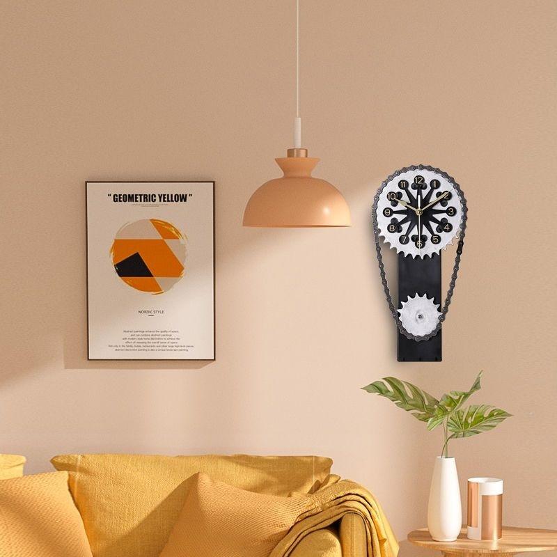 Vintage Rotating Gear Clock Ornament, Antique Style Desktop Clocks, Living Room Modern Table Decoration, Home Vintage Room Decor