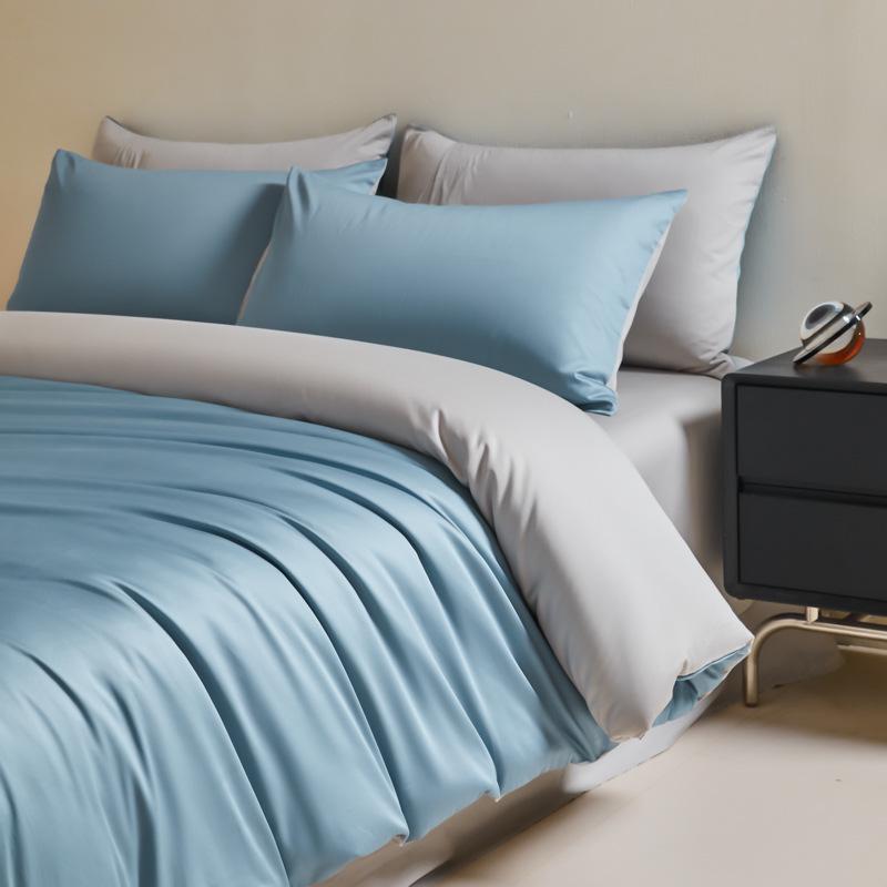 Four-Piece Premium Xinjiang Long-Staple Cotton Bed Set: 100% Pure Cotton Duvet Cover, Sheet, and Fitted Sheet - Nantong Home Textiles