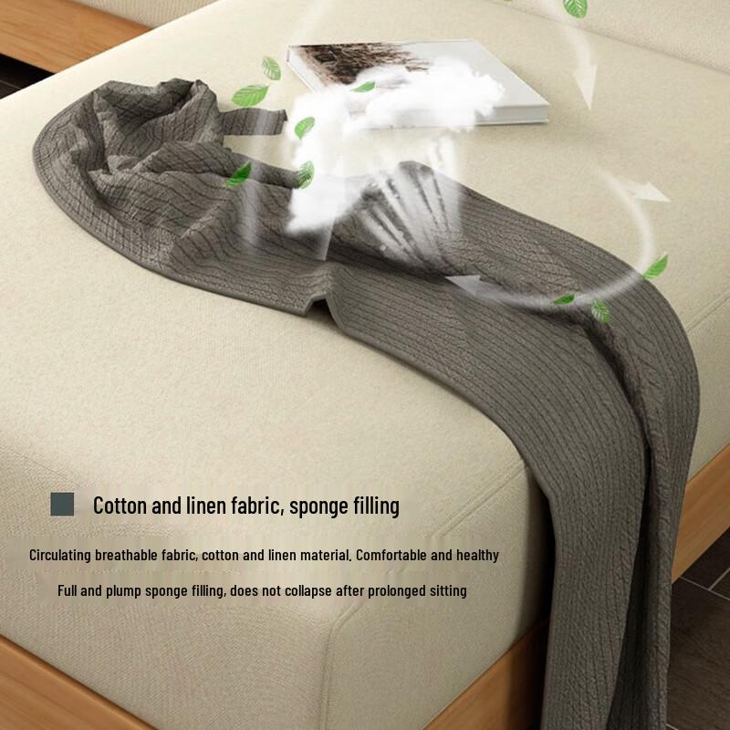 Miling Modern Solid Wood Sofa Set with Storage