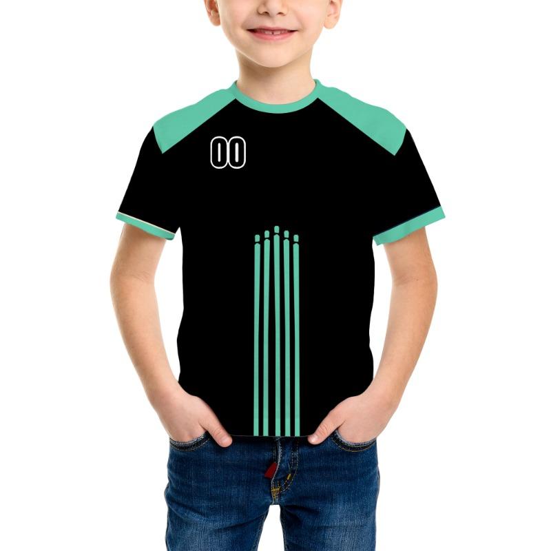 Boy's Fashion 3D Printed T-Shirt - Short Sleeve Crew Neck Casual Streetwear Bike Design for Young People