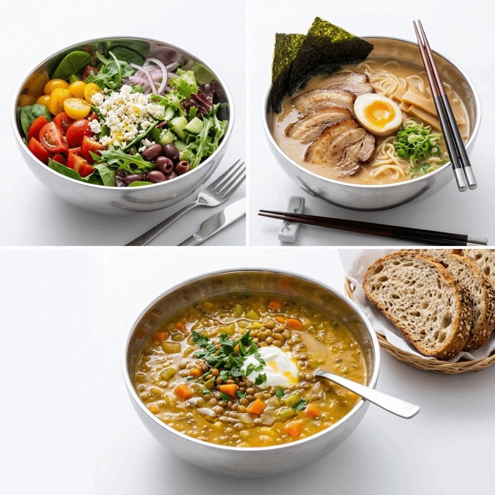 Rustless Steel Salad Bowl Thickened Canteen Bowl Rust Resistant Soup Bowl Home Use
