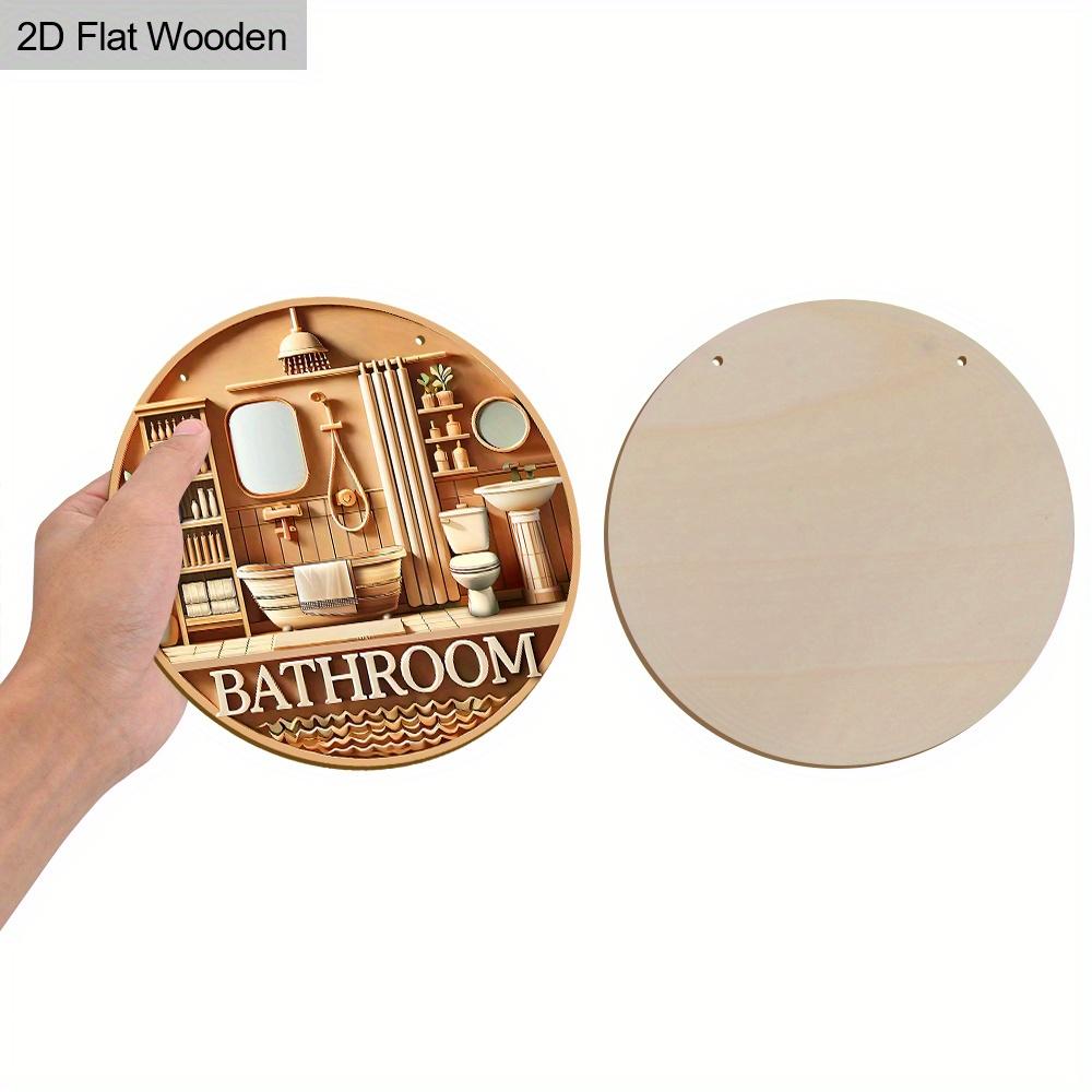 Bathroom Wooden Sign - Decorative Plaque for Outdoor, Bathroom Decor, Room and Balcony Decoration, Bathroom Decoration - Ideal Home Hanging Ornament