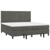 3137804 vidaXL Lit à sommier tapissier et matelas Gris foncé 200x200cm Velours