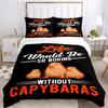 Funny Capybara Anime Duvet Cover Kawaii Animals Bedding Set Soft Quilt Cover Full Size for Boy Teens Bedroom Decoration