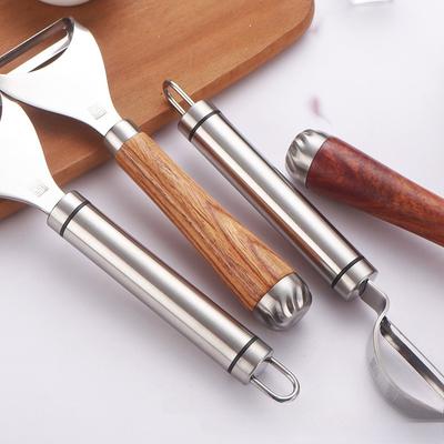 304 Edelstahl Palisander Schäler Multifunktionales Küchenwerkzeug für Obst Kartoffeln Karotten Käse Garnitur Schäler Slicer Schneider
