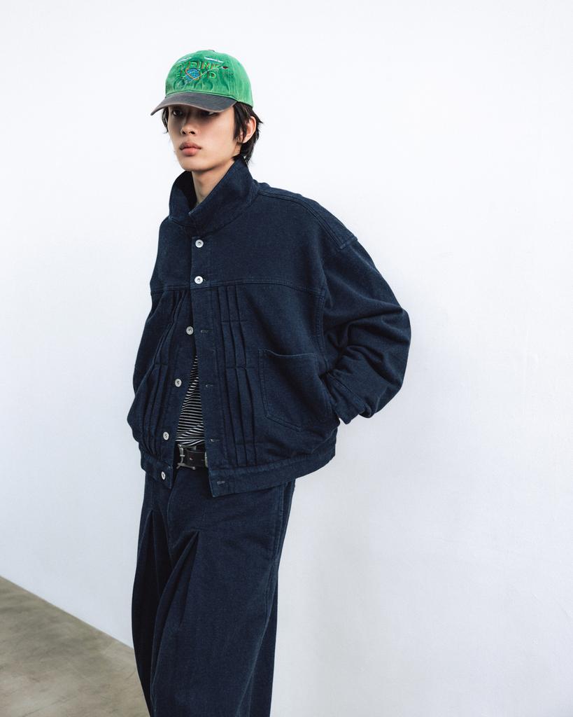 Anglan Heavy Sweat Trucker Jacket - Indigo