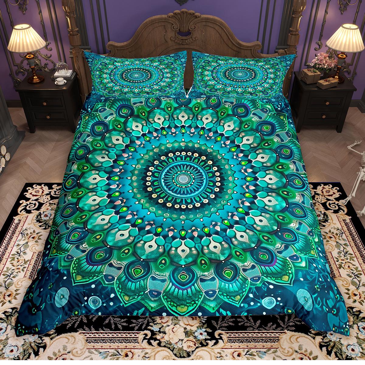 

Homewish Комплект пододеяльника с мандалой в стиле хиппи 2шт/3шт, Богемный цветочный комплект постельного белья, Бохо западный племенной комплект постельного белья DE XS 100x135cm 2pcs&set