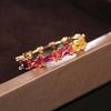 Cao Shi Elegant Rainbow Zircon Women's Ring - European & American Fashion Jewelry