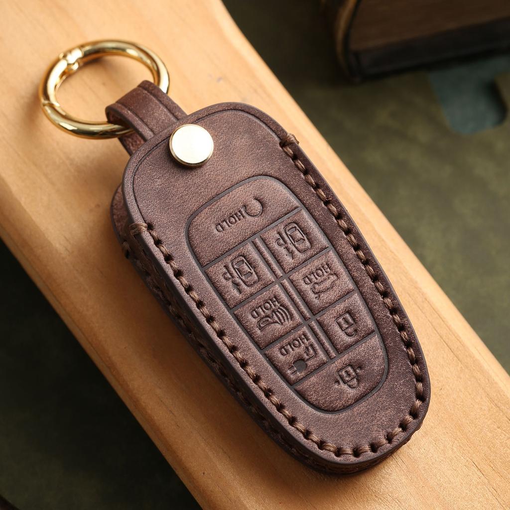 Korean Car Key Case Is Suitable For Modern Genuine Leather Handmade Car Key Case Cowhide