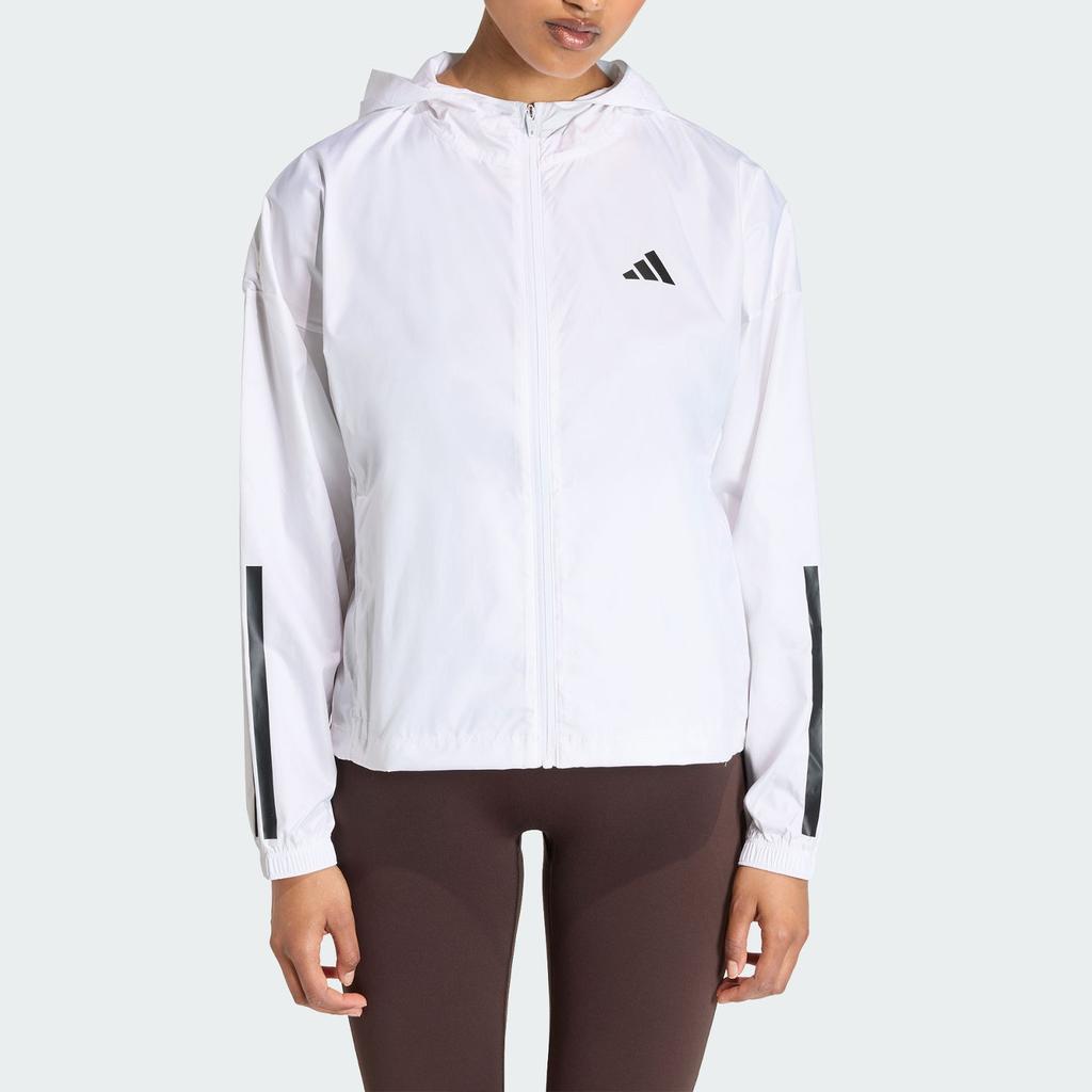 Adidas Hyperglam Windbreaker Clima365 Water-Resistant Sports Loose-Fit Hooded Long Sleeve Coat Women outerwear KC7655