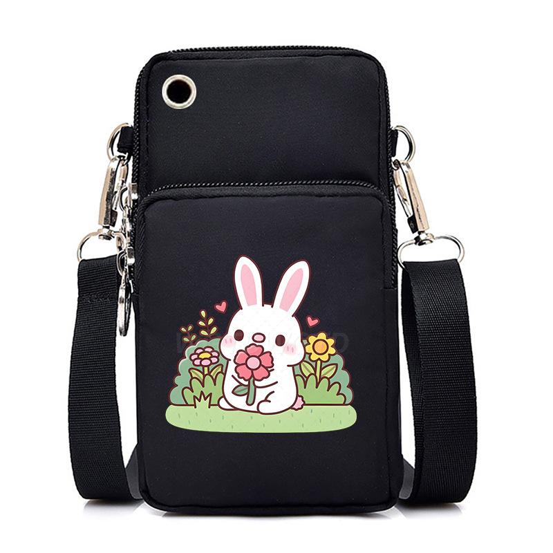 Casual mobile phone bag cute printing new messenger bag Korean version versatile small bag vertical change bag